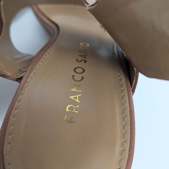 Franco Sarto Burnt Blush The Gothic Leather Block Heel Dress Sandal Size 6 - Picture 8 of 9